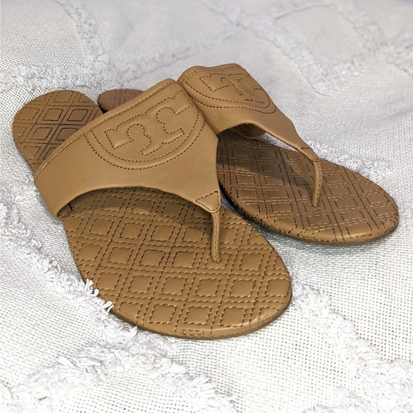 Tory Burch Shoes - Tory Burch Fleming Quilted Sandals Brown Women's Size 9.5 M